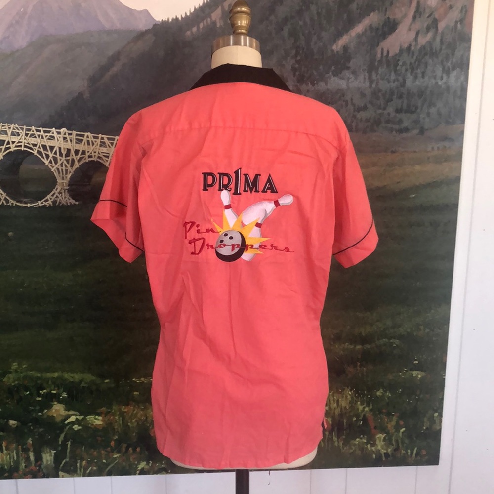 Vintage women’s bowling shirt with embroidery